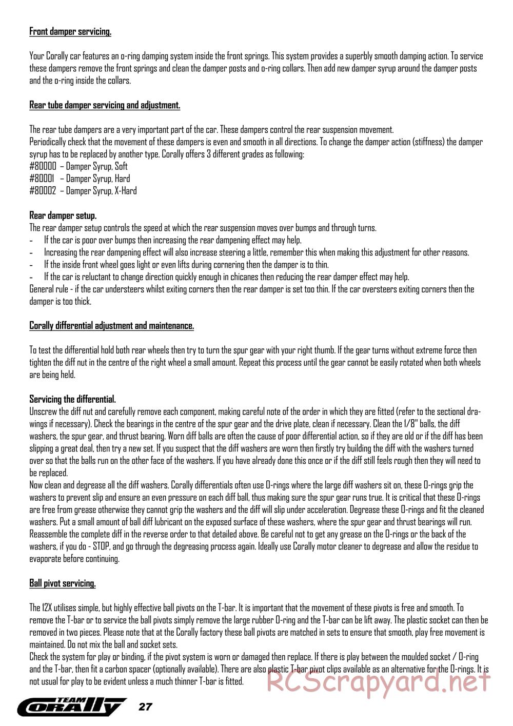 Corally - SP12X - Manual - Page 27