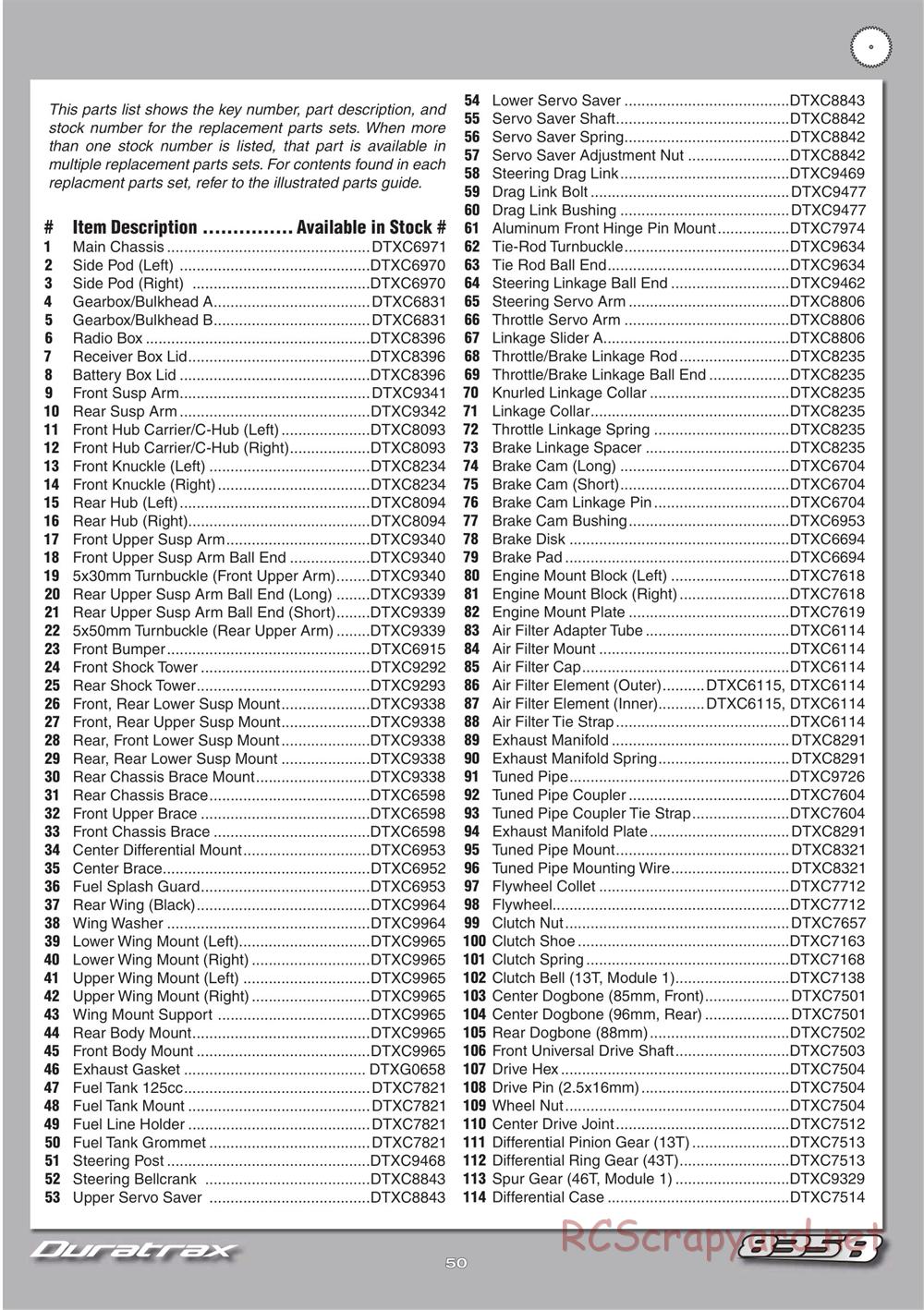 Duratrax - 835B - Manual - Page 50