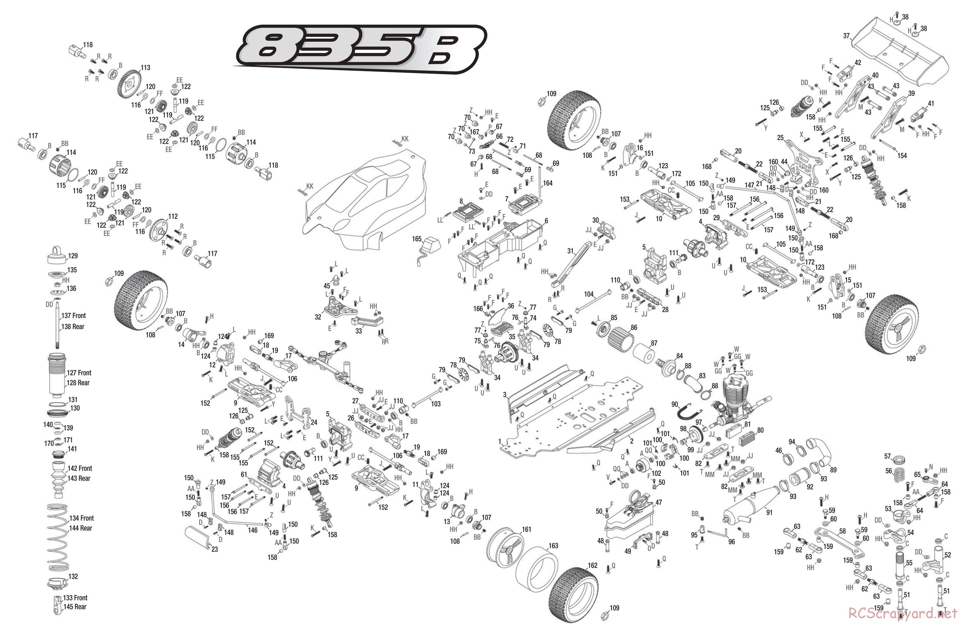 Duratrax - 835B - Exploded Views - DTXD72** • RCScrapyard - Radio ...