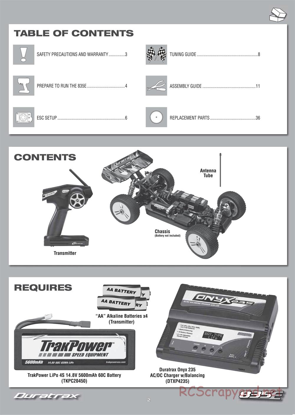 Duratrax - 835E - Manual - Page 2