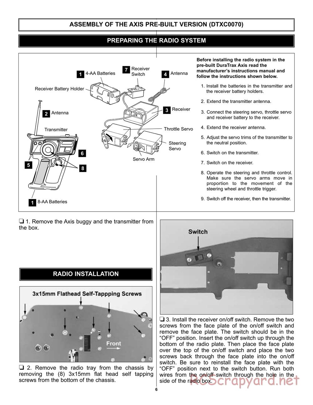 Duratrax - Axis - Instruction Manual - DTXC0070 / DTXD70 ...