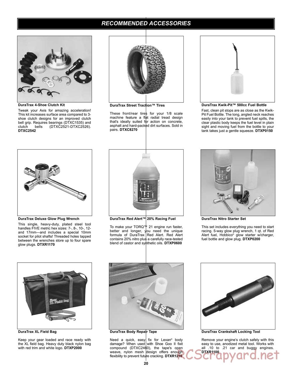 Duratrax - Axis - Manual - Page 20