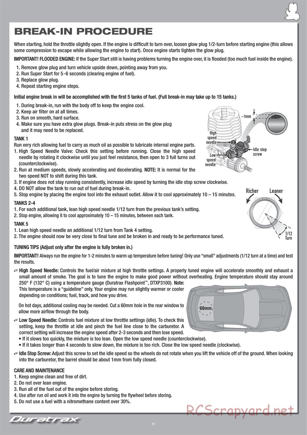 Duratrax - Chevy Camaro ZL1 - Manual - Page 8