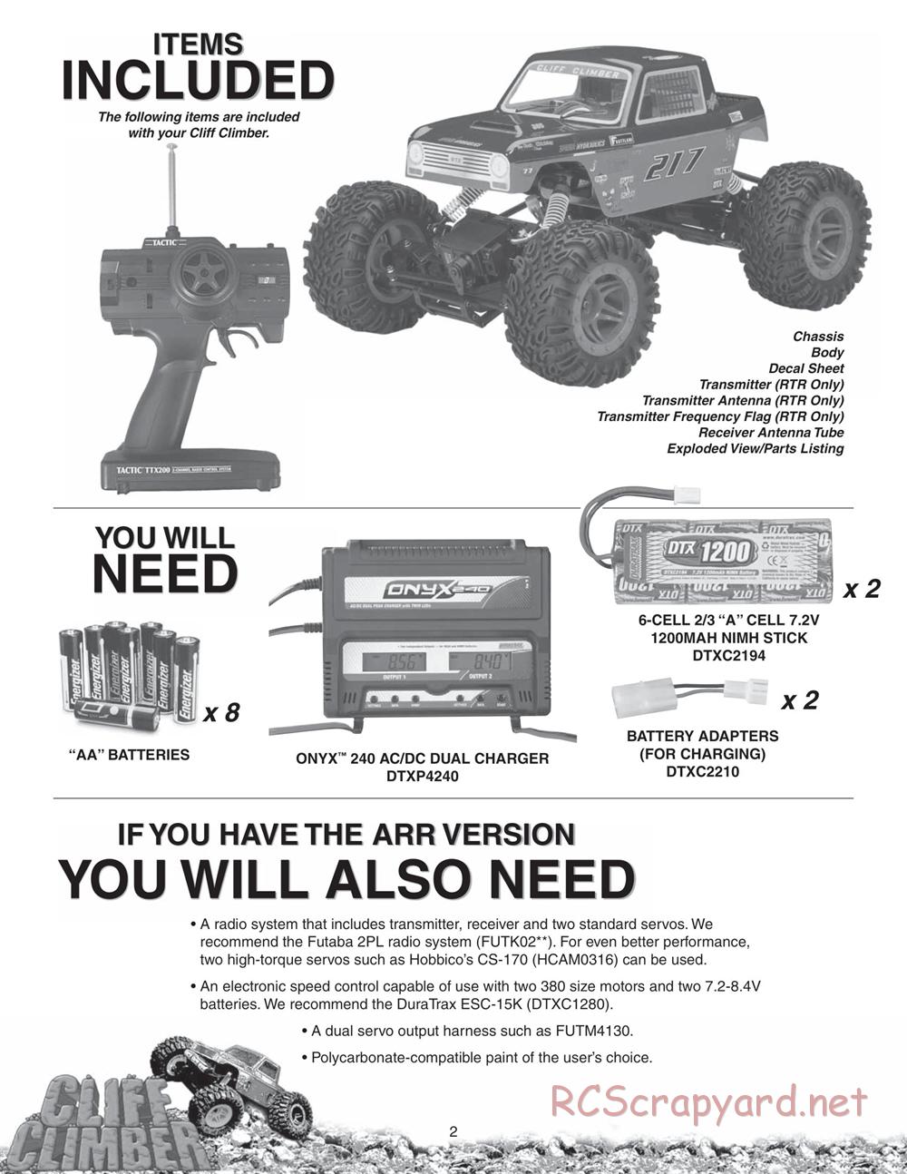 Duratrax - Cliff-Climber - Manual - Page 2