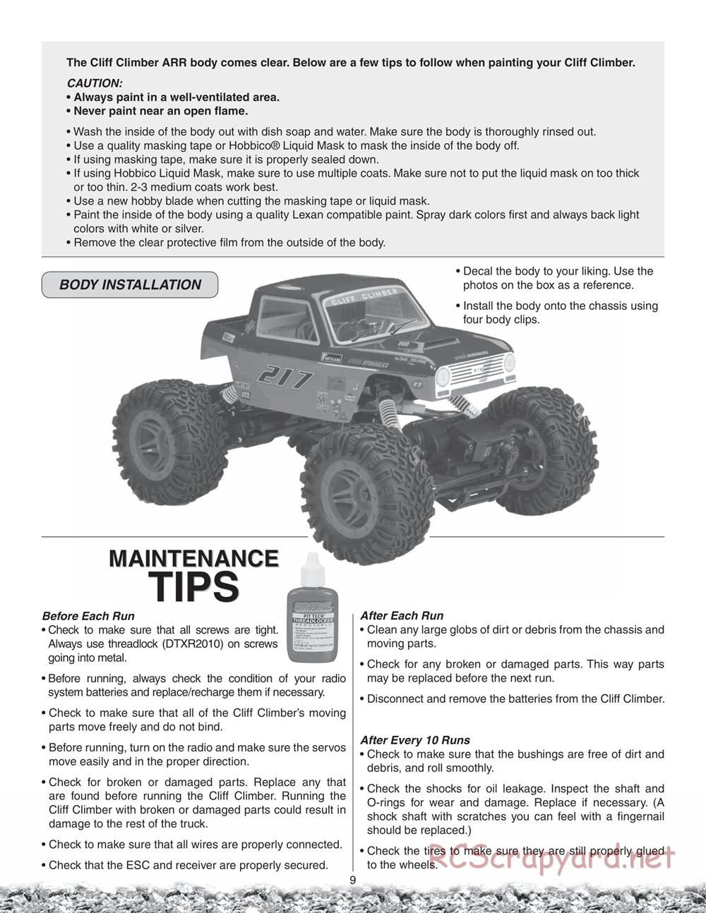 Duratrax - Cliff-Climber - Manual - Page 9