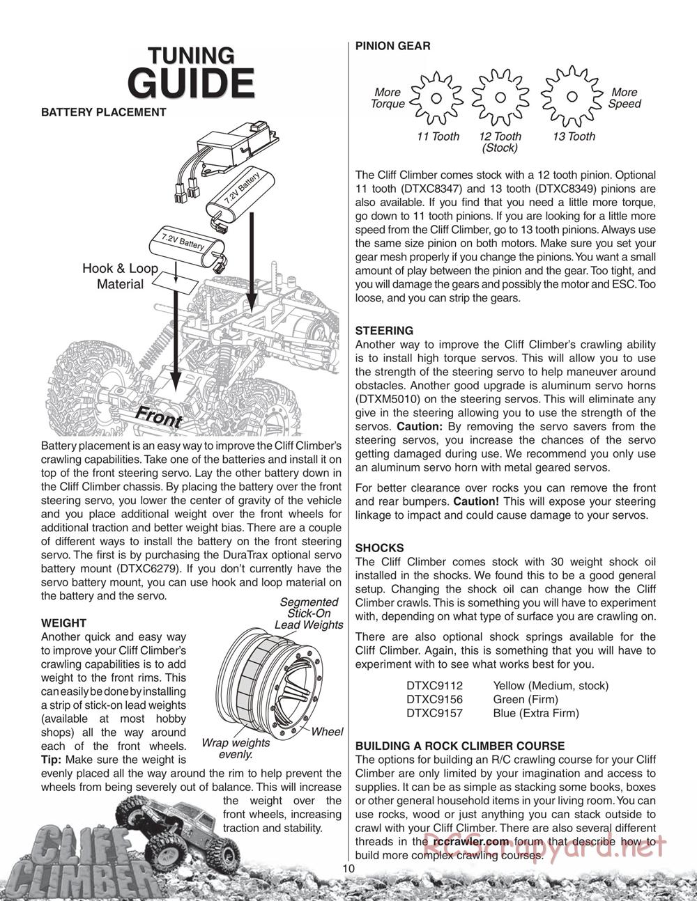 Duratrax - Cliff-Climber - Manual - Page 10