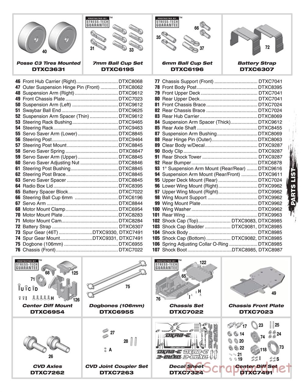 Duratrax - DXR8-E - Exploded Views - Page 3