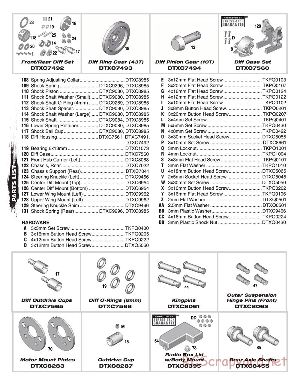 Duratrax - DXR8-E - Exploded Views - Page 4