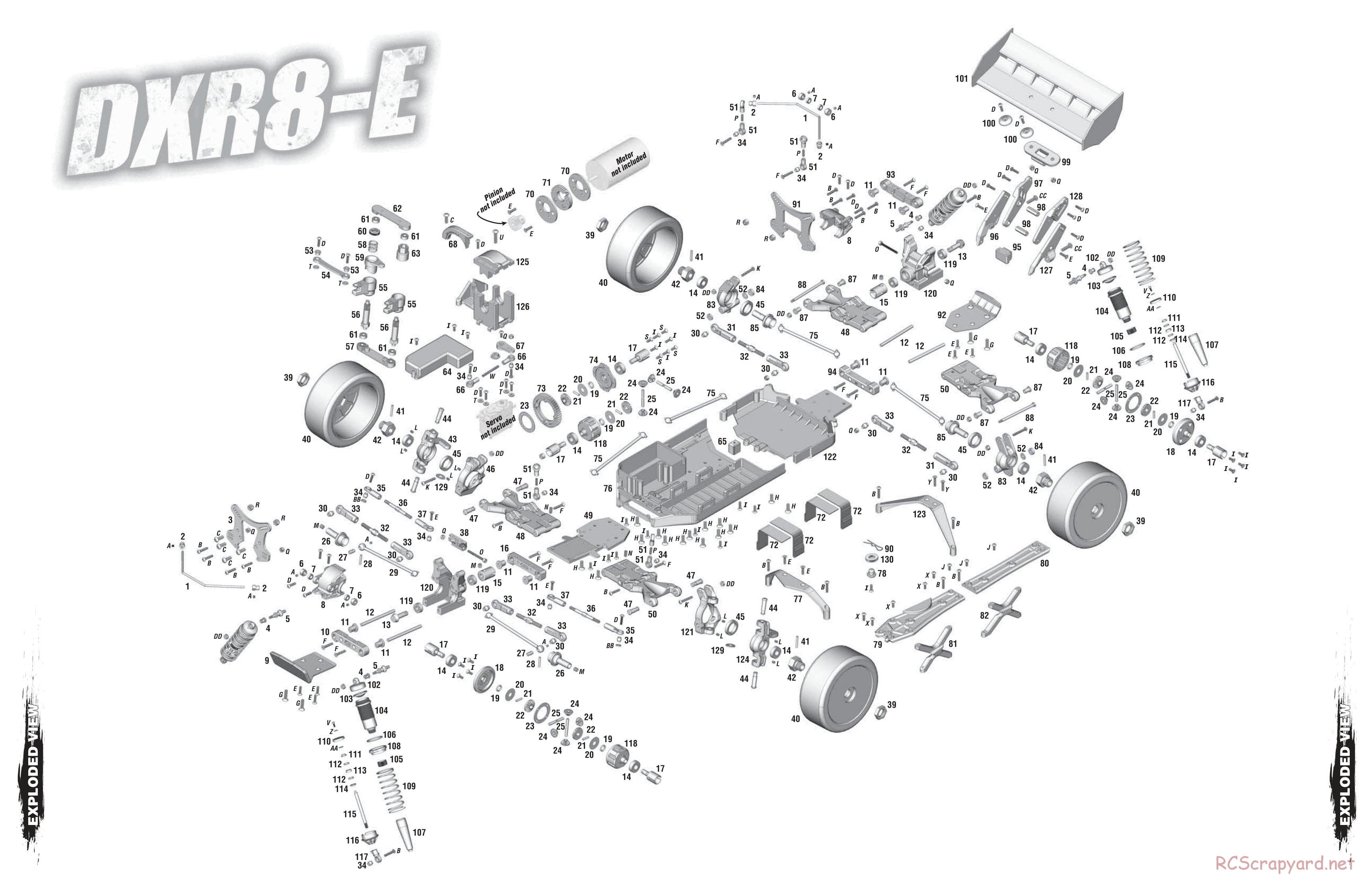 Duratrax - DXR8-E - Exploded Views - DTXC0078 • RCScrapyard - Radio ...