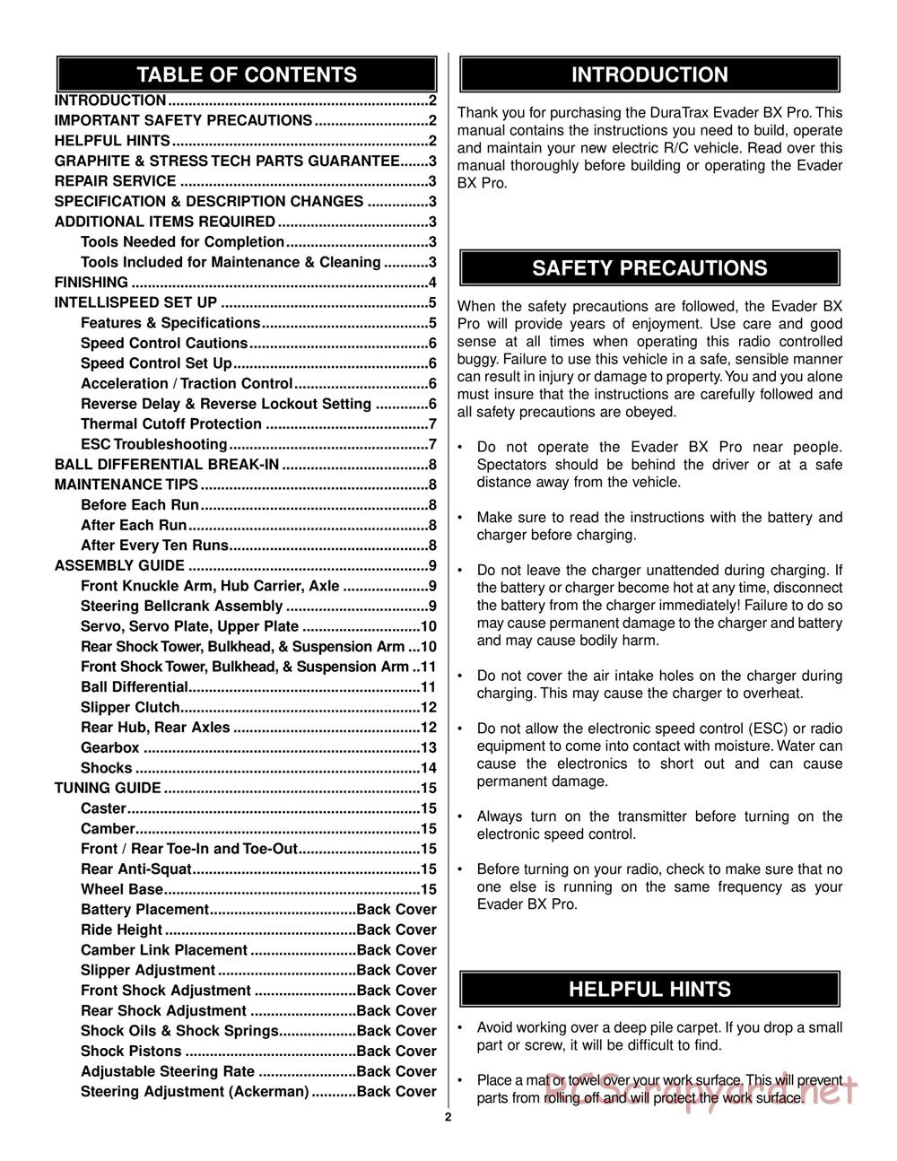 Duratrax - Evader BX Pro RTR - Manual - Page 2