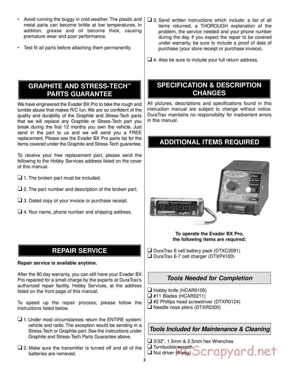 Duratrax - Evader BX Pro RTR - Manual - Page 3