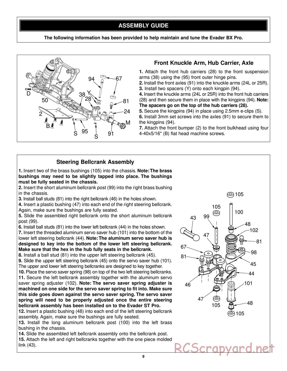 Duratrax - Evader BX Pro - Manual - Page 9