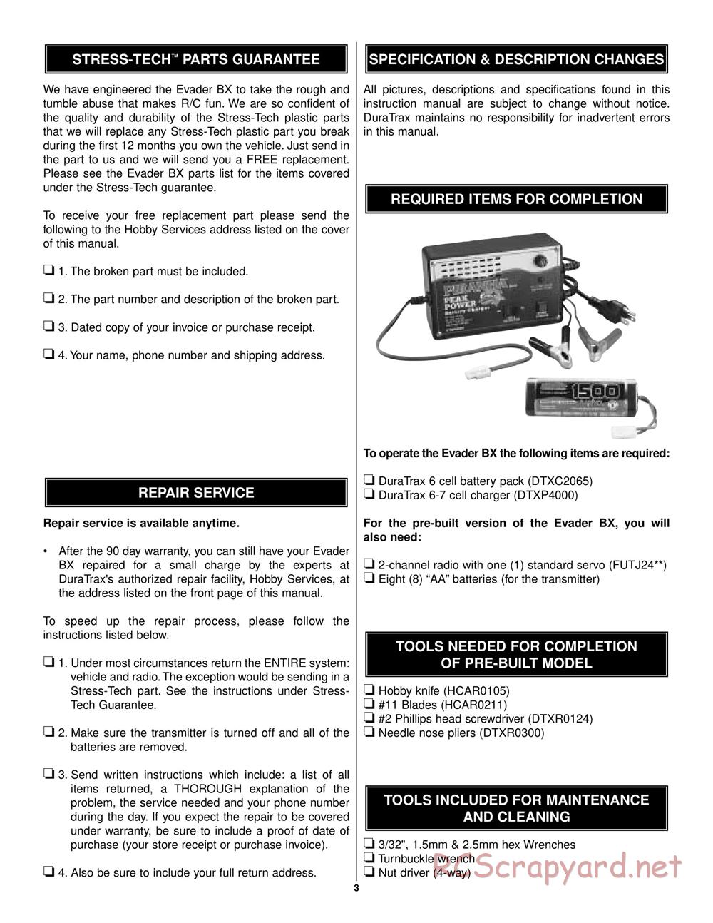 Duratrax - Evader BX - Manual - Page 3