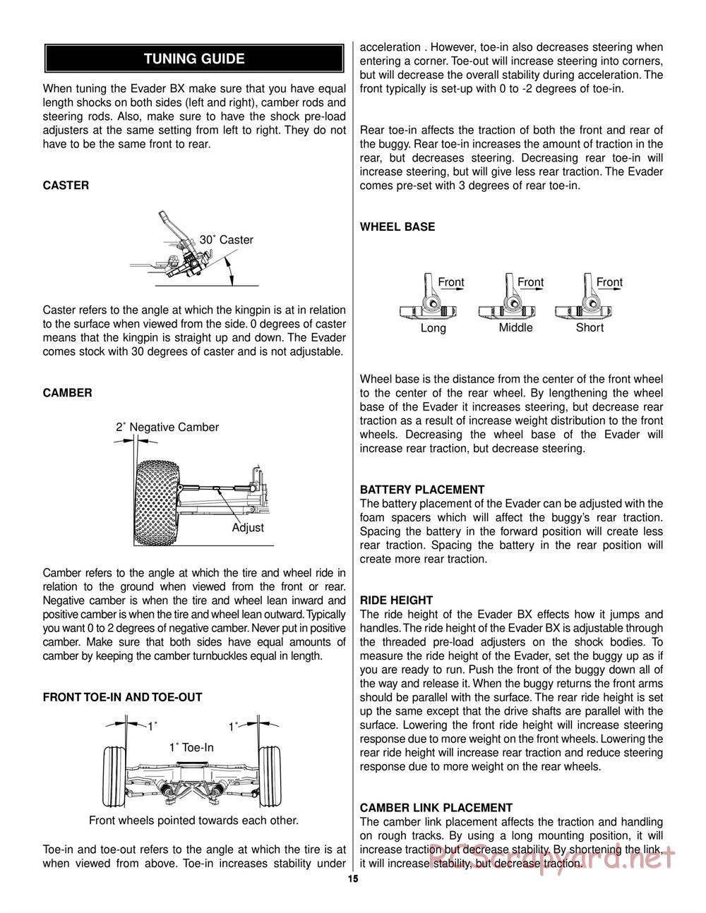 Duratrax - Evader BX - Manual - Page 15