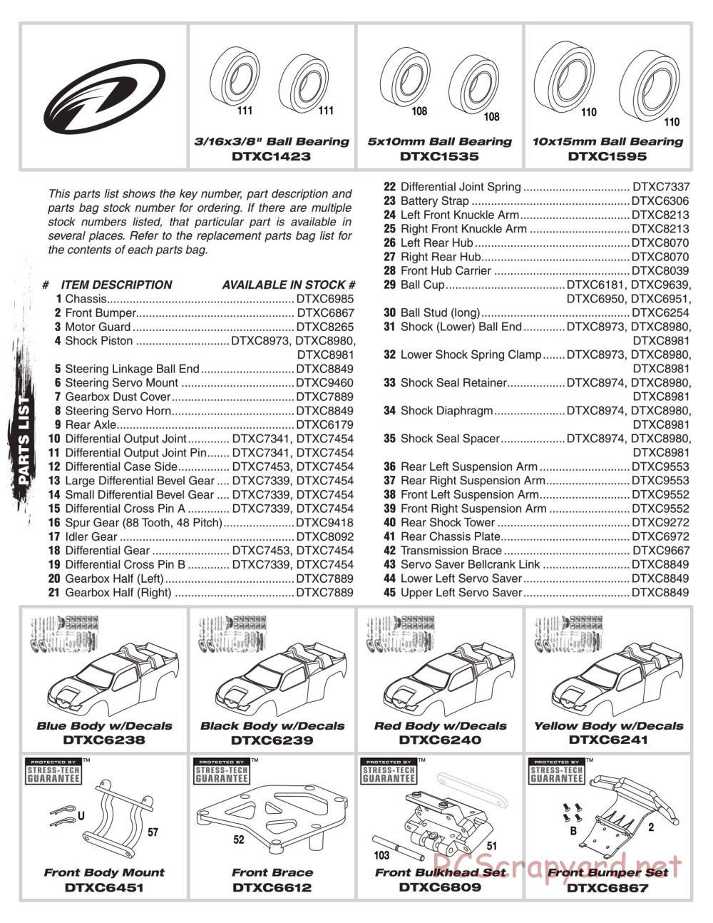 Duratrax - Evader Brushless - Exploded Views - Page 2