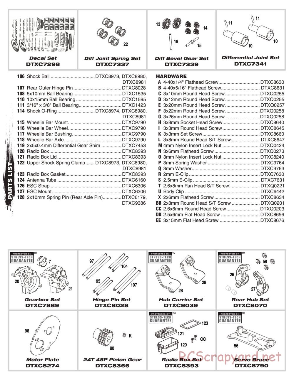 Duratrax - Evader Brushless - Exploded Views - Page 4