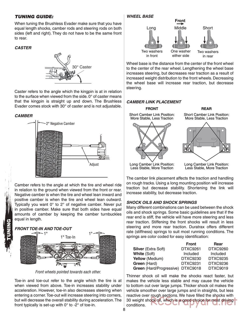 Duratrax - Evader Brushless - Manual - Page 8