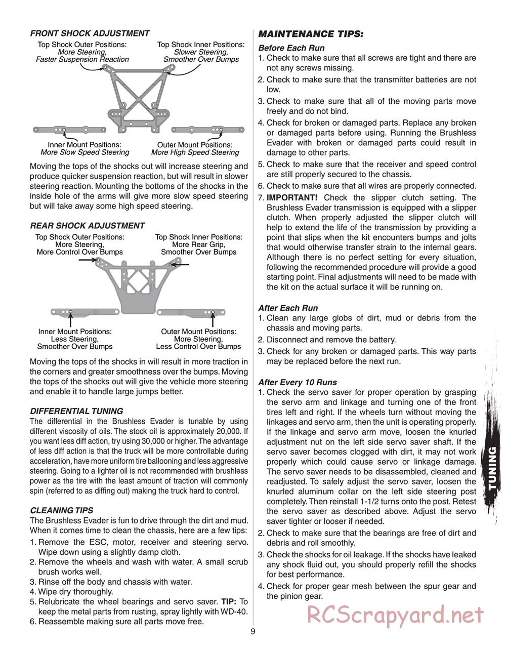 Duratrax - Evader Brushless - Manual - Page 9