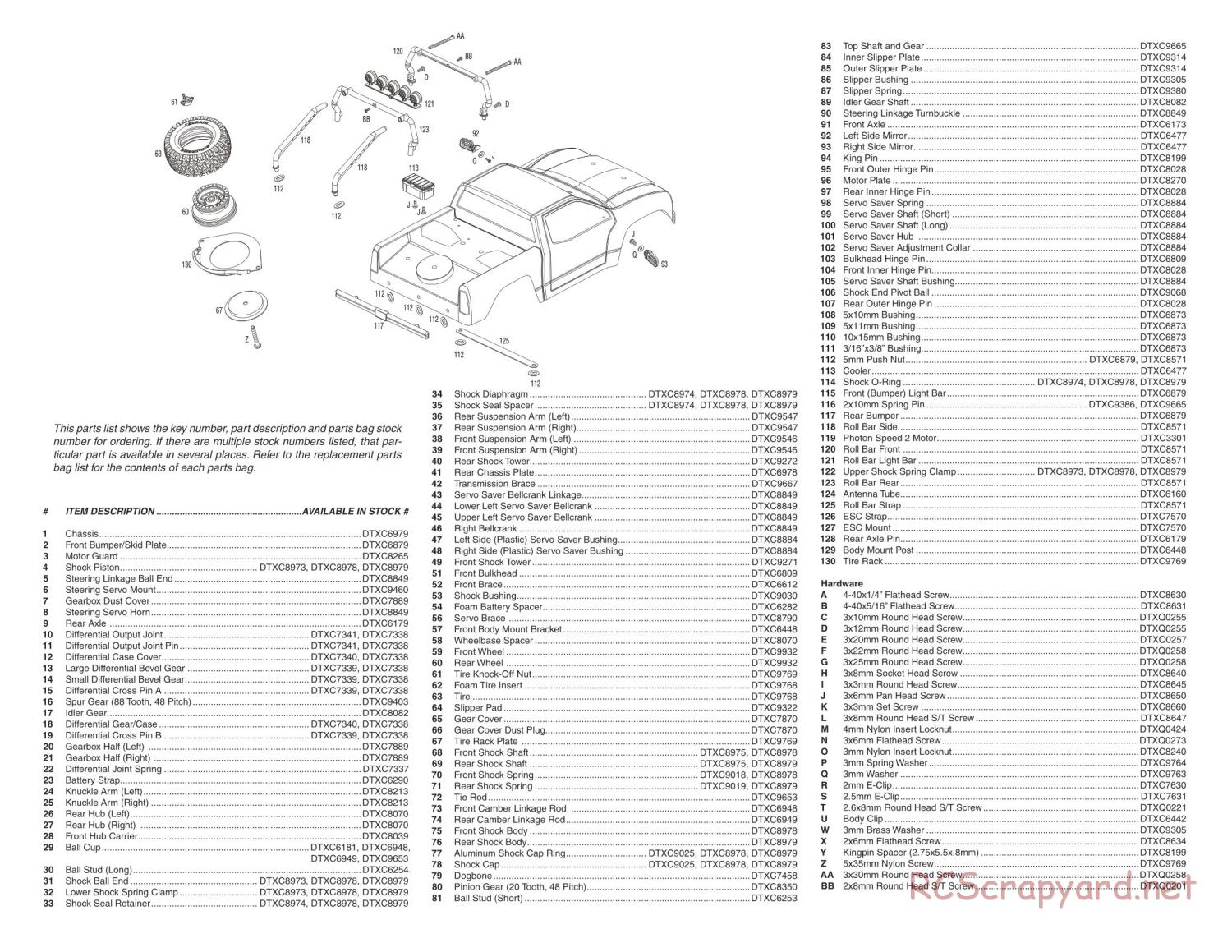 Duratrax - Evader DT - Exploded Views - Page 4