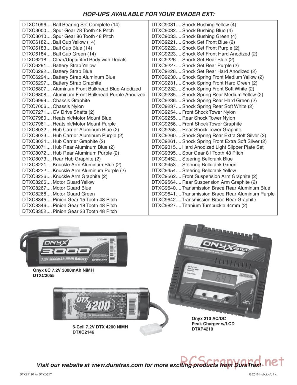 Duratrax - Evader DT - Exploded Views - Page 6