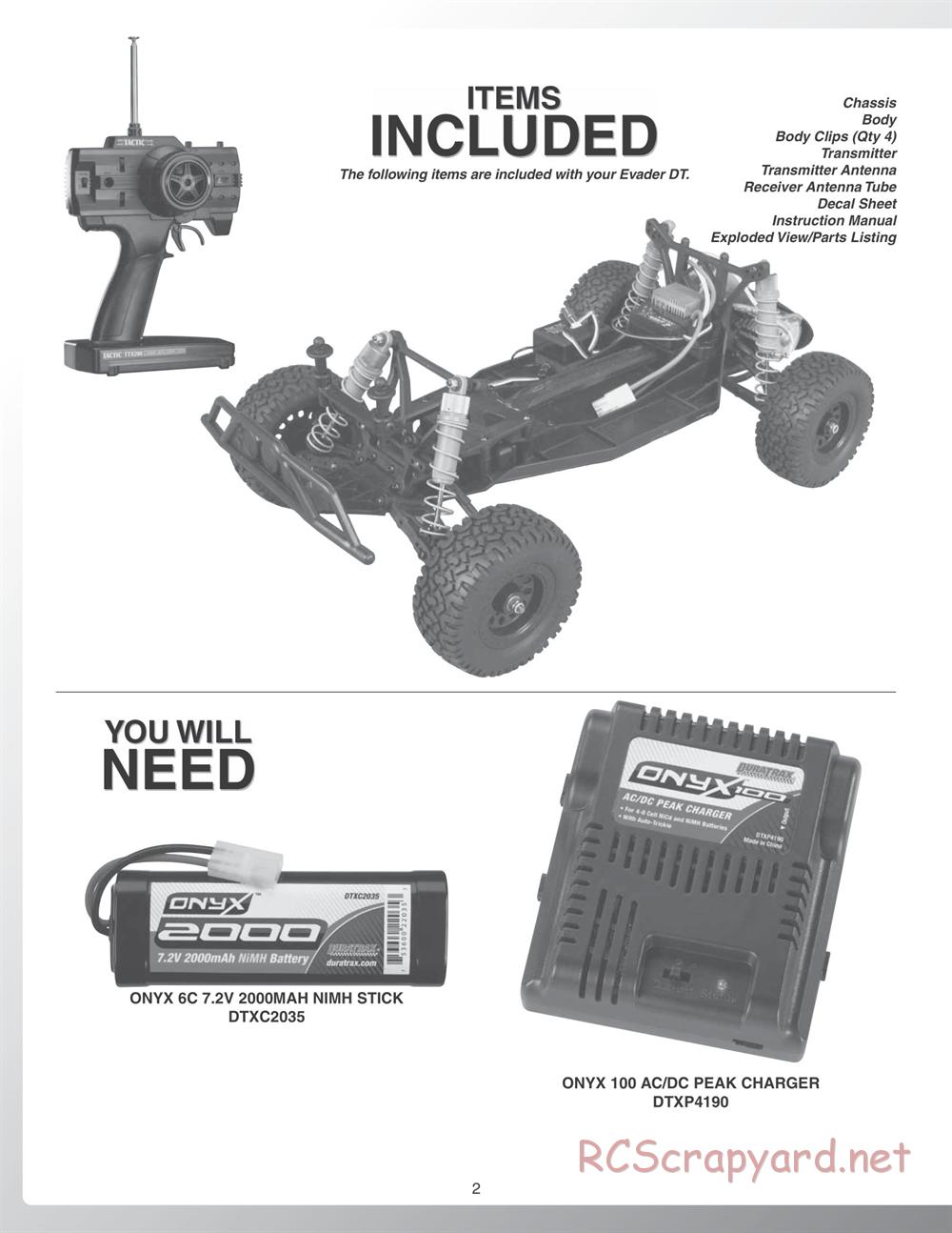 Duratrax - Evader DT - Manual - Page 2