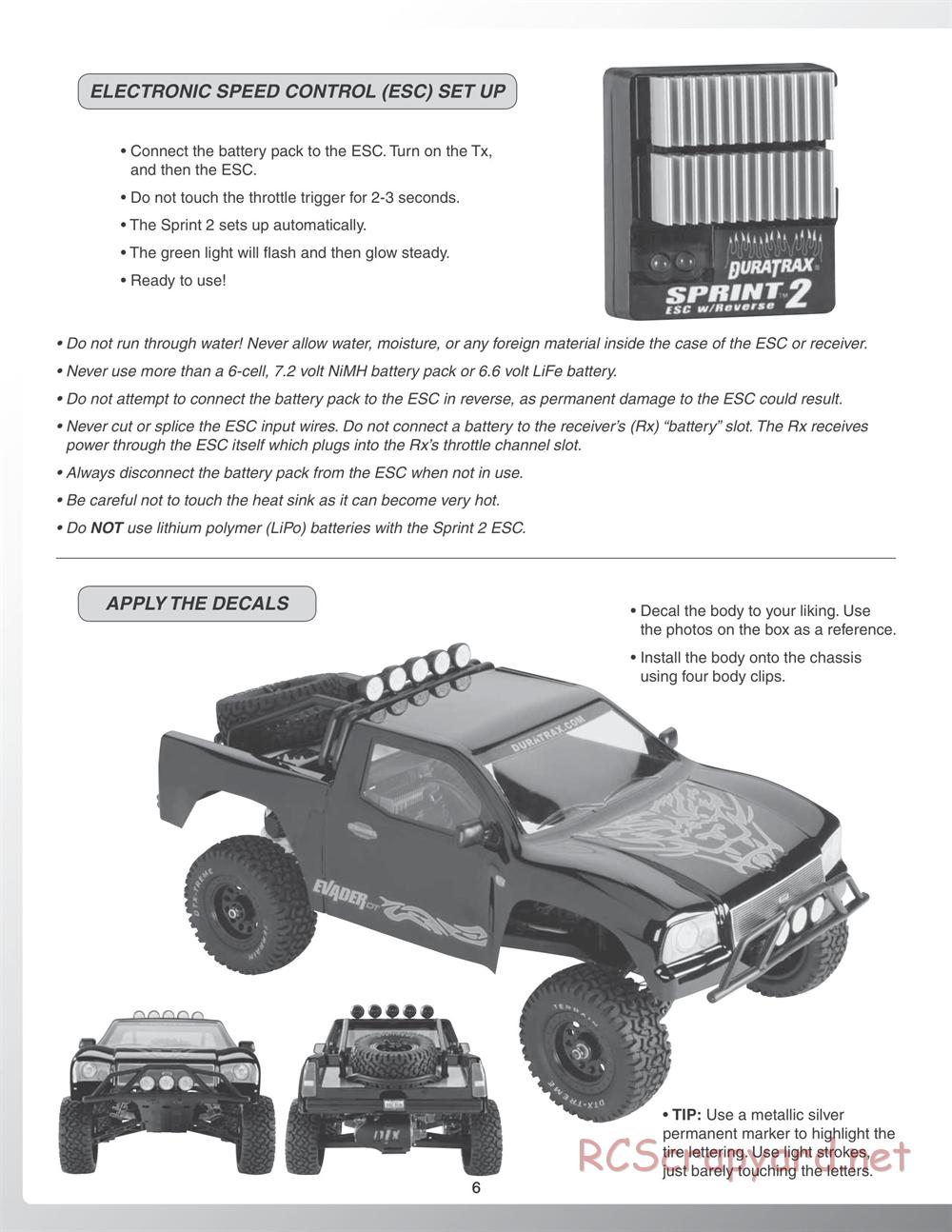 Duratrax - Evader DT - Manual - Page 6