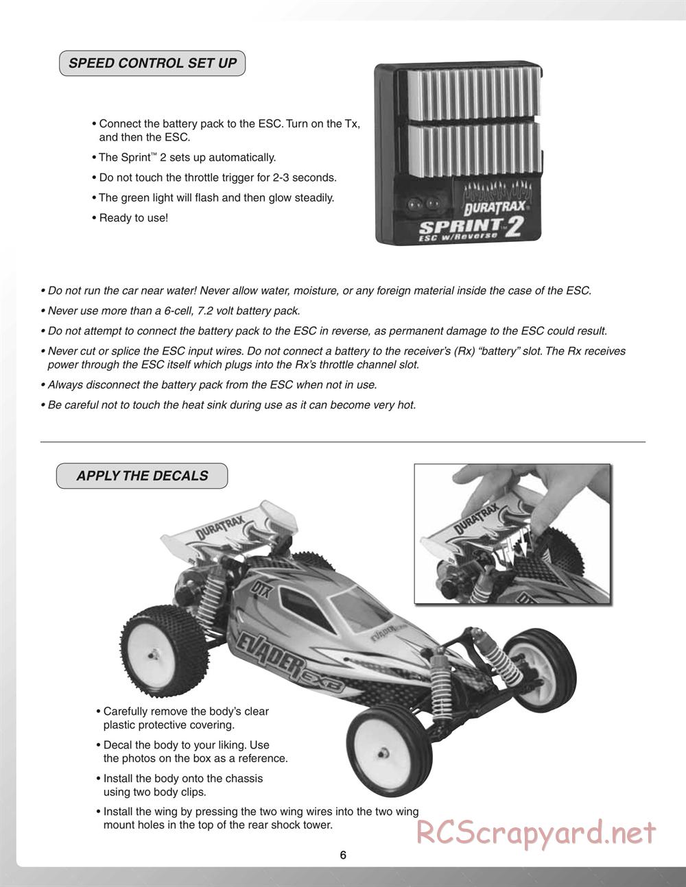 Duratrax - Evader EXB - Manual - Page 6