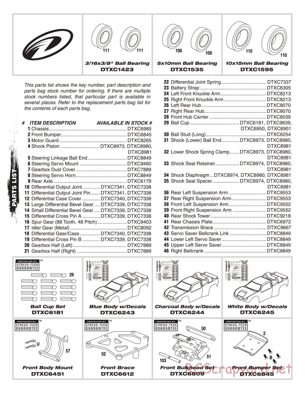 Duratrax - Evader EXT2.4 - Exploded Views - Page 2