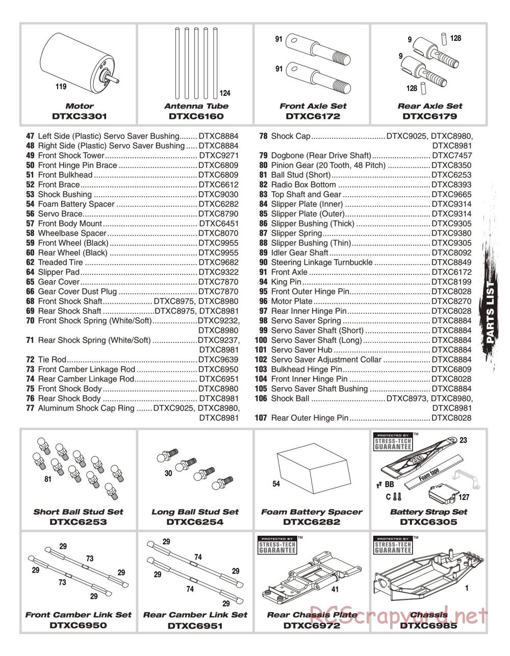 Duratrax - Evader EXT2.4 - Exploded Views - Page 3