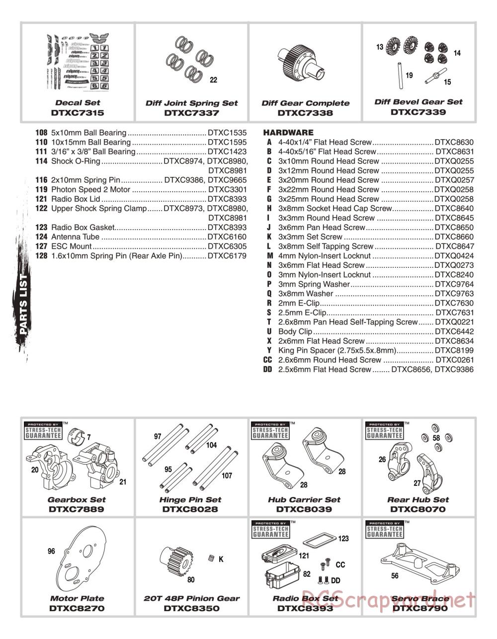 Duratrax - Evader EXT2.4 - Exploded Views - Page 4