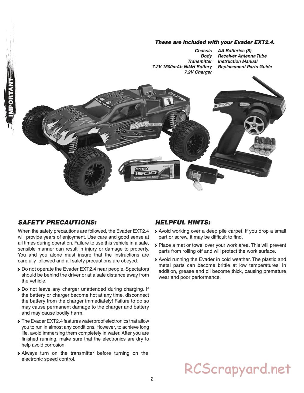 Duratrax - Evader EXT2.4 - Manual - Page 2