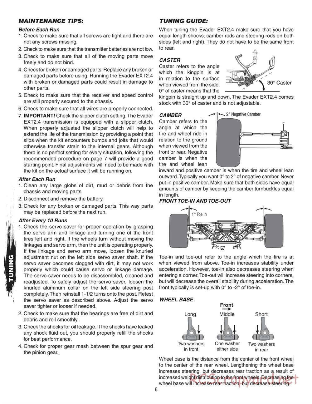 Duratrax - Evader EXT2.4 - Manual - Page 6