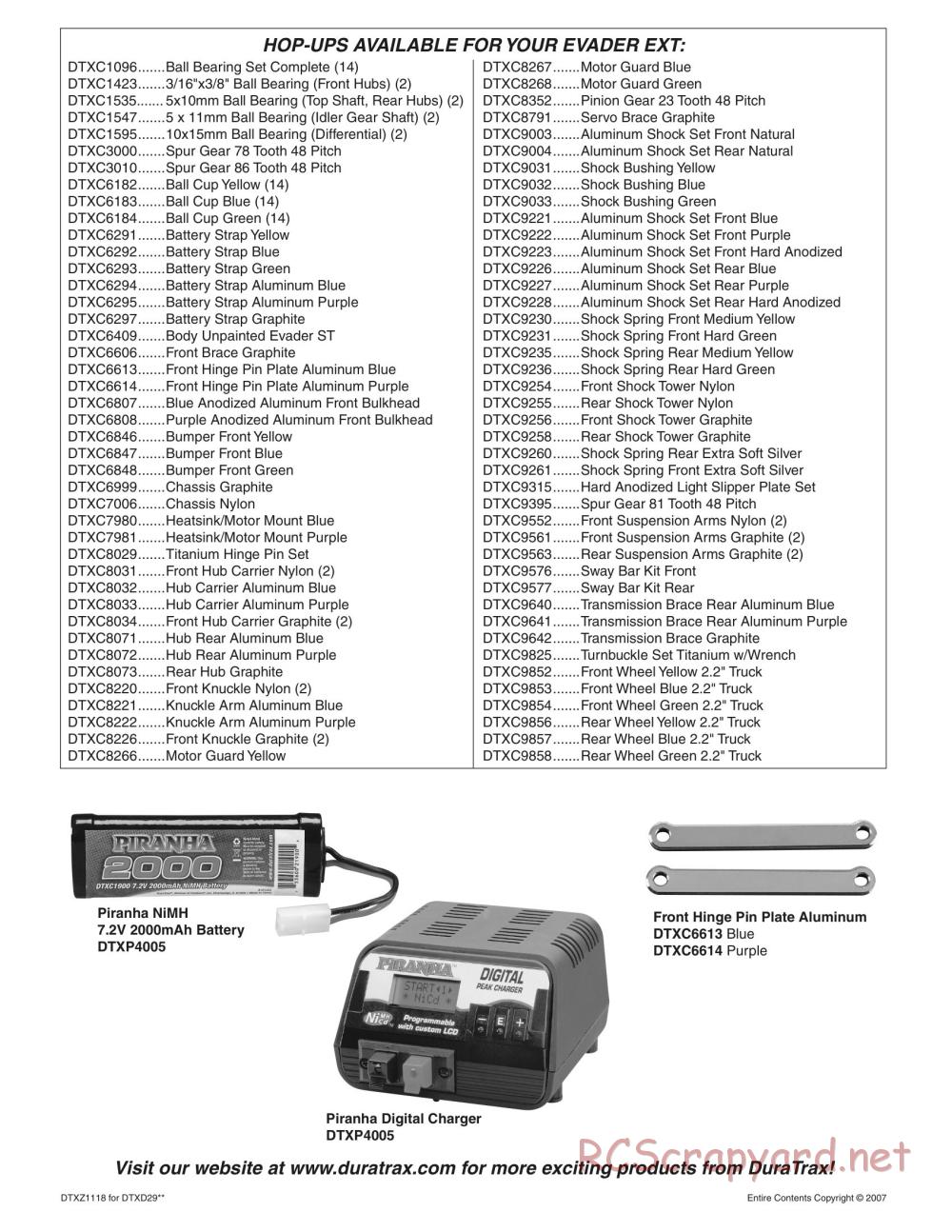 Duratrax - Evader EXT - Exploded Views - Page 6