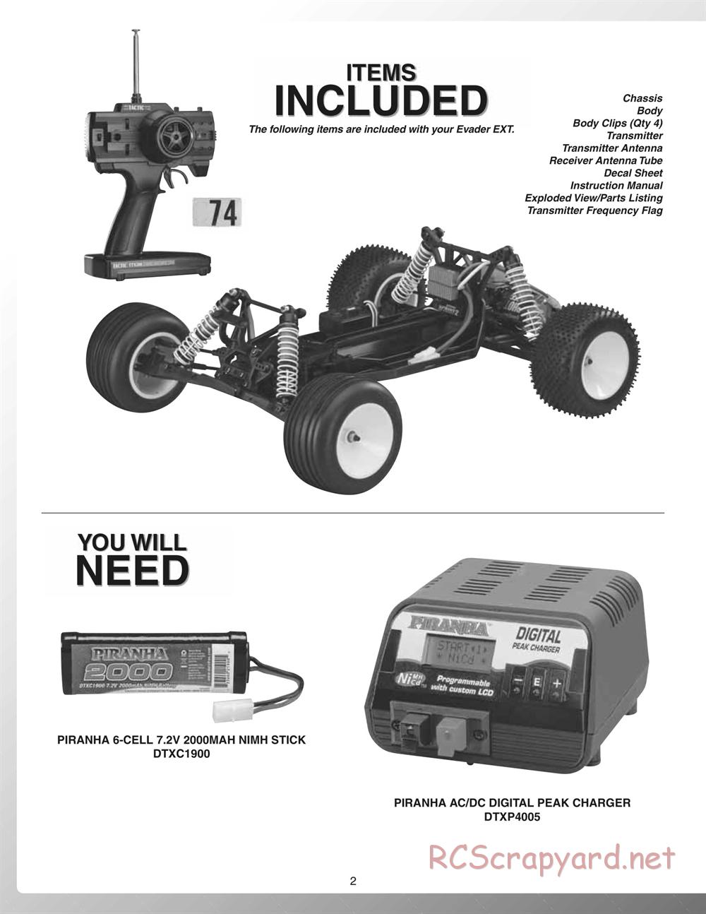 Duratrax - Evader EXT - Instruction Manual - DTXD29** • RCScrapyard ...