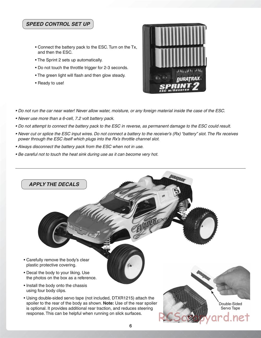 Duratrax - Evader EXT - Manual - Page 6