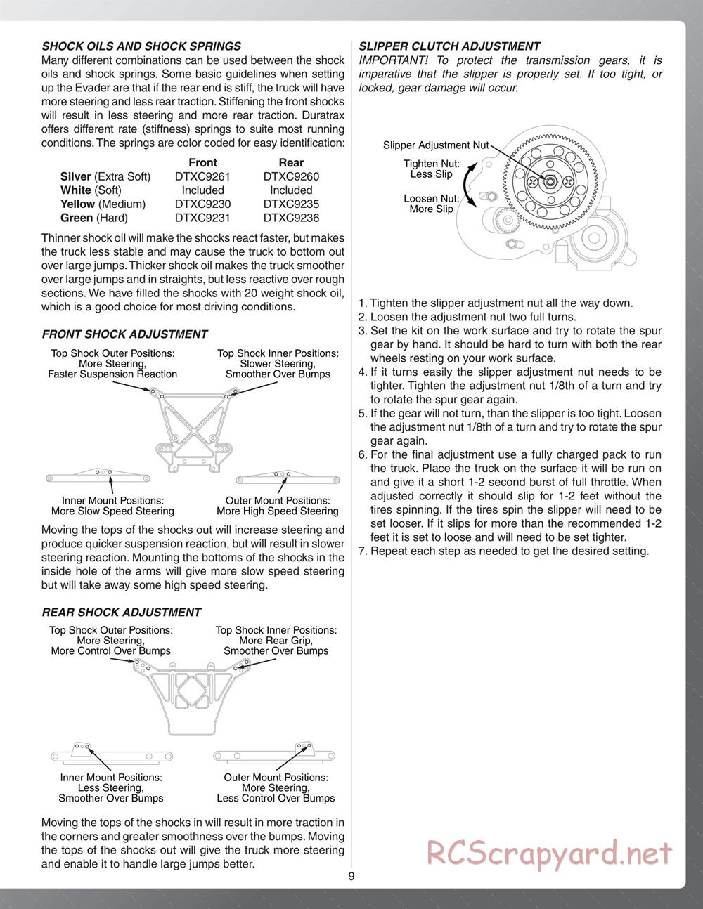 Duratrax - Evader EXT - Manual - Page 9