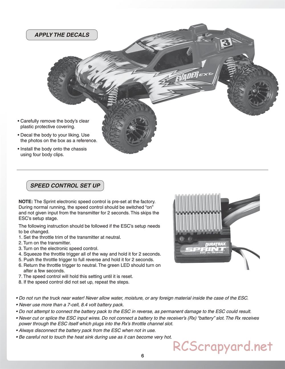 Duratrax - Evader EXT2 - Manual - Page 6