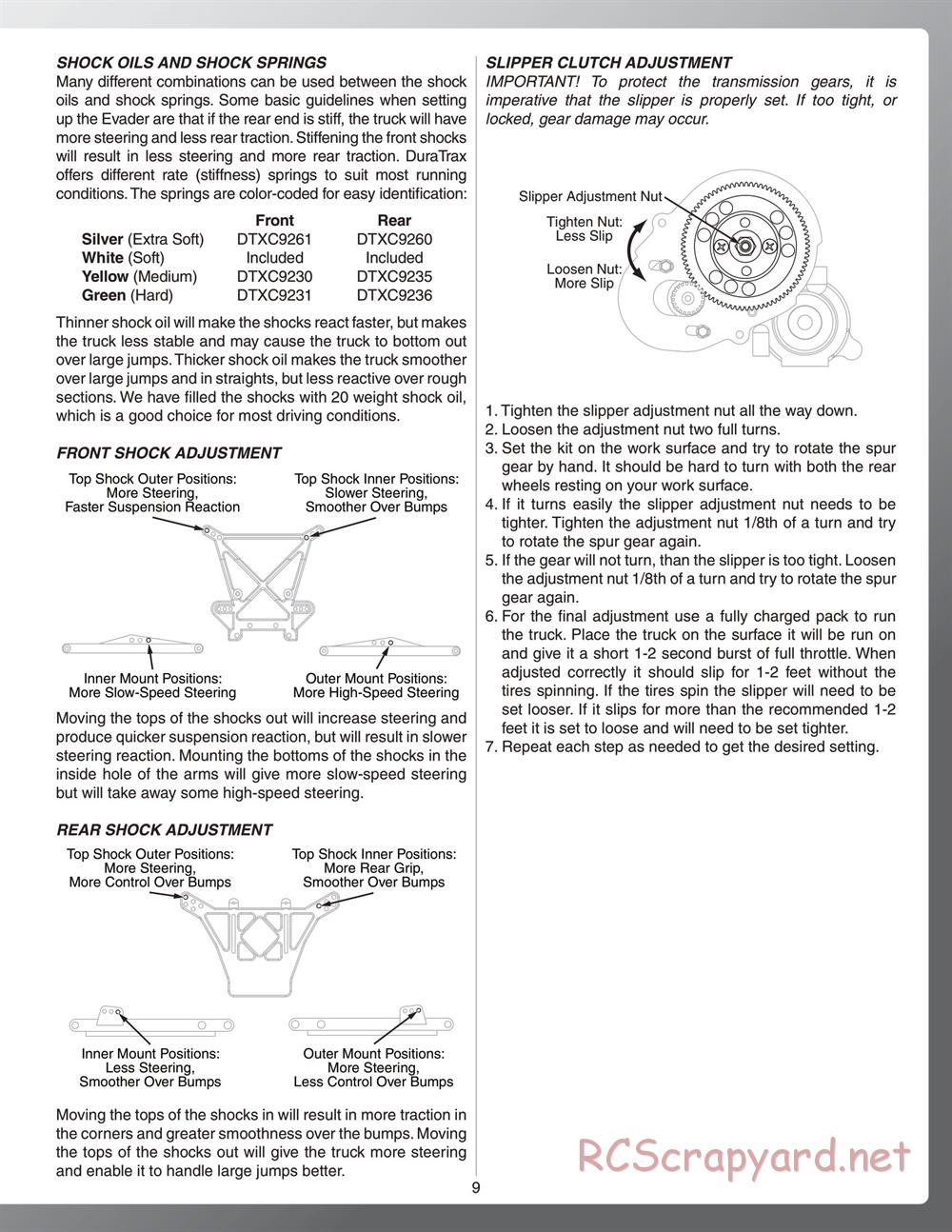 Duratrax - Evader EXT2 - Manual - Page 9