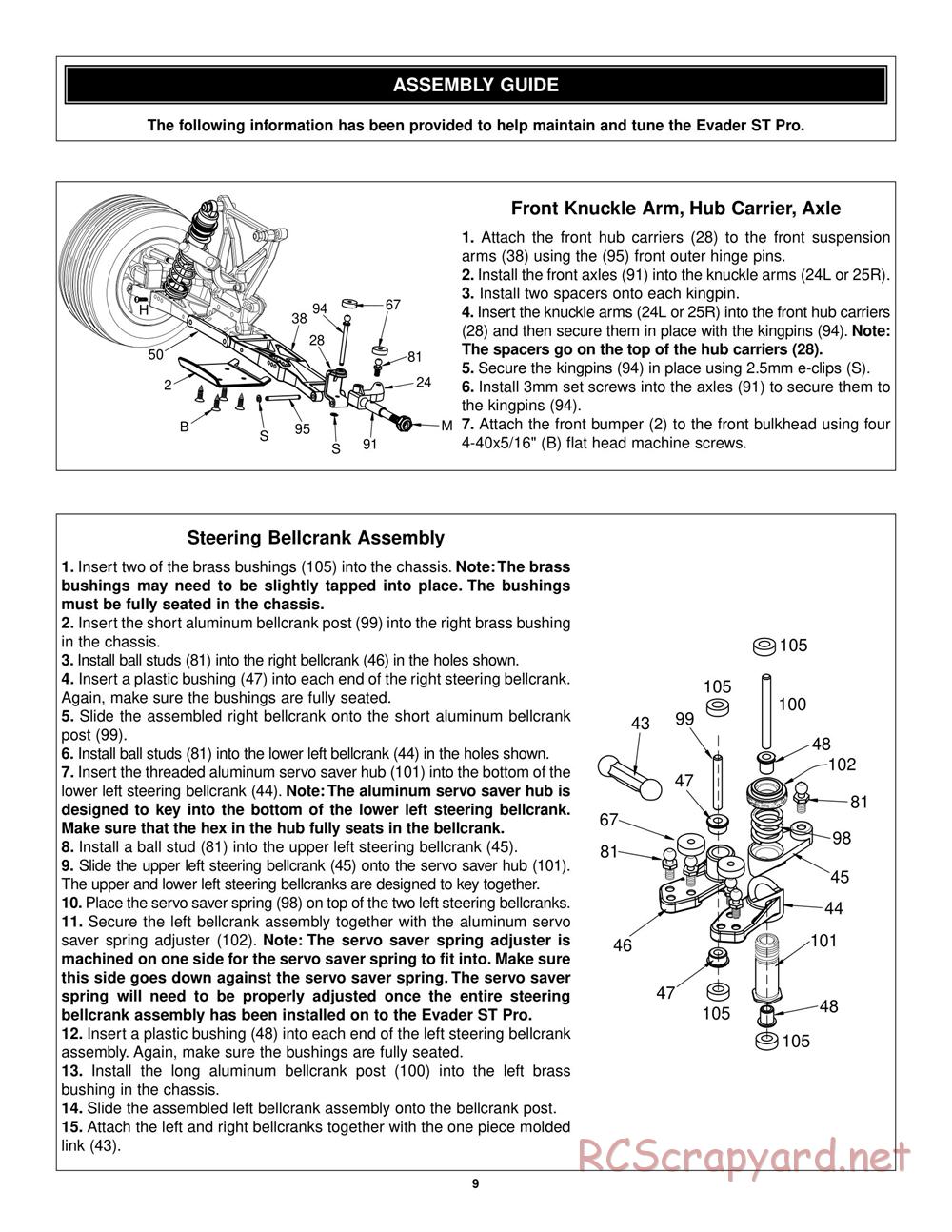 Duratrax - Evader ST Pro - Manual - Page 9