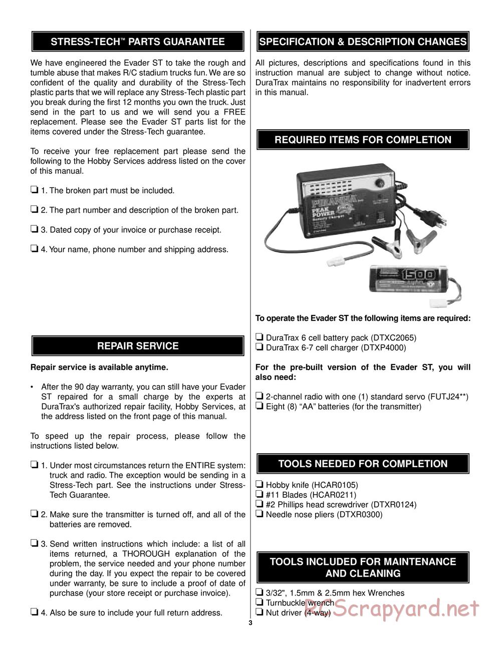 Duratrax - Evader ST - Manual - Page 3