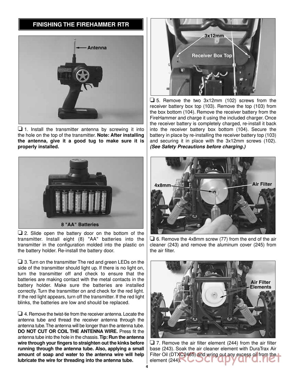 Duratrax - FireHammer Buggy - Manual - Page 4