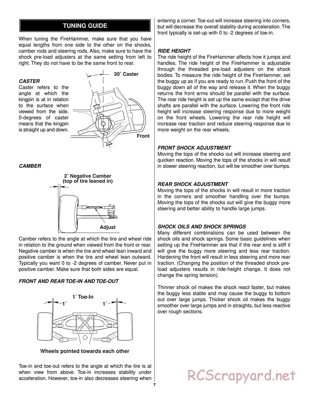 Duratrax - FireHammer Buggy - Manual - Page 7