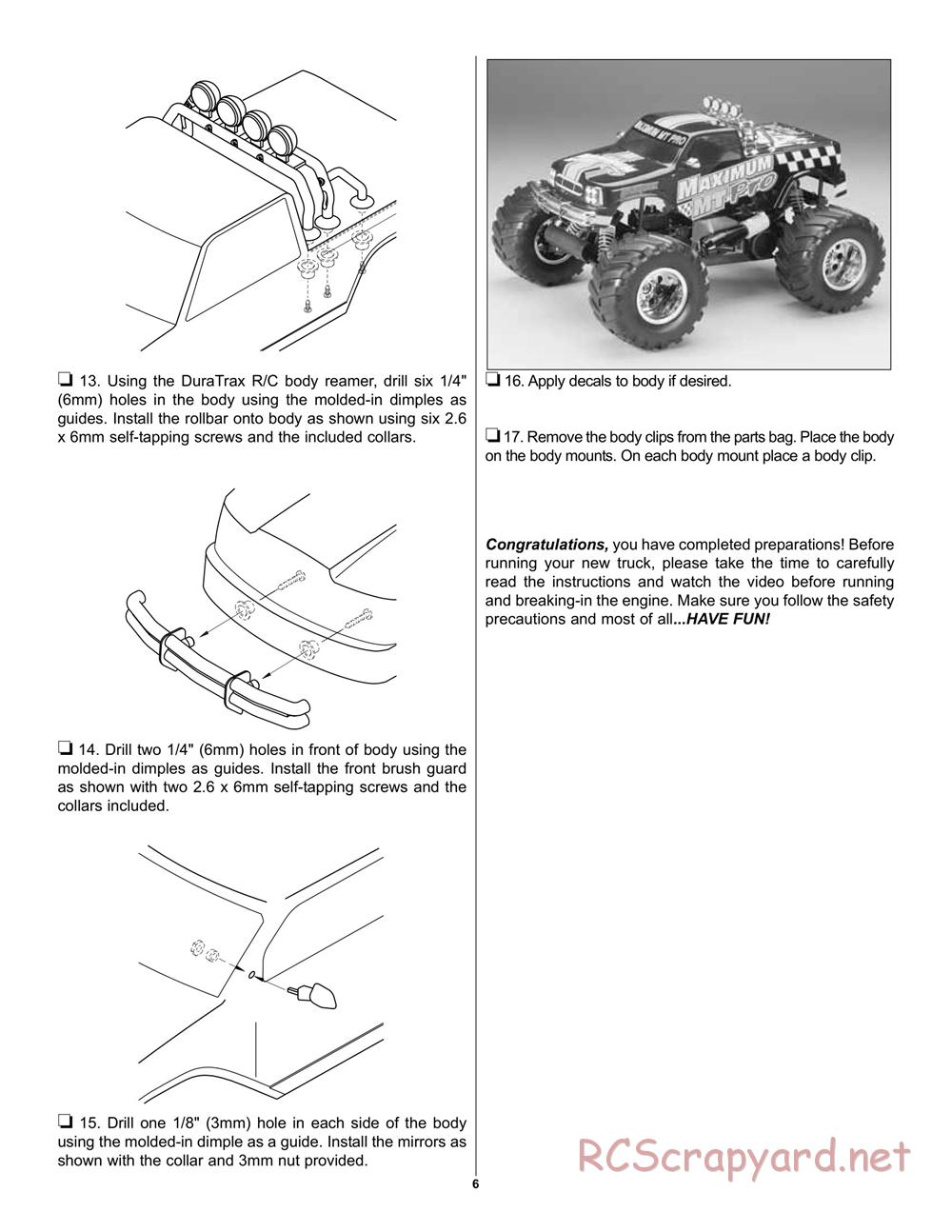 Duratrax - Maximum MT Pro - Manual - Page 6