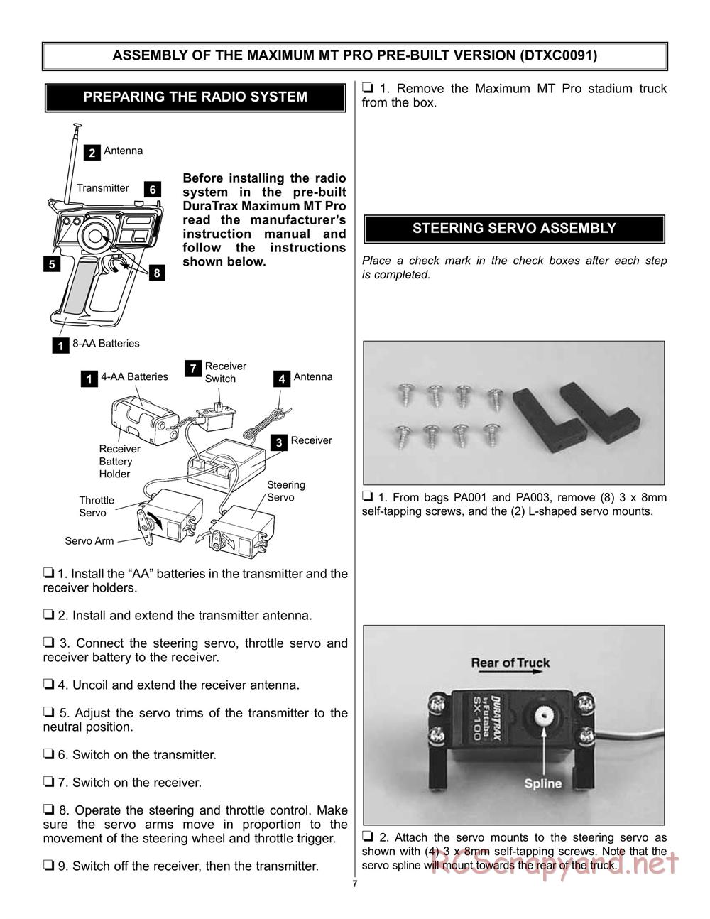 Duratrax - Maximum MT Pro - Manual - Page 7