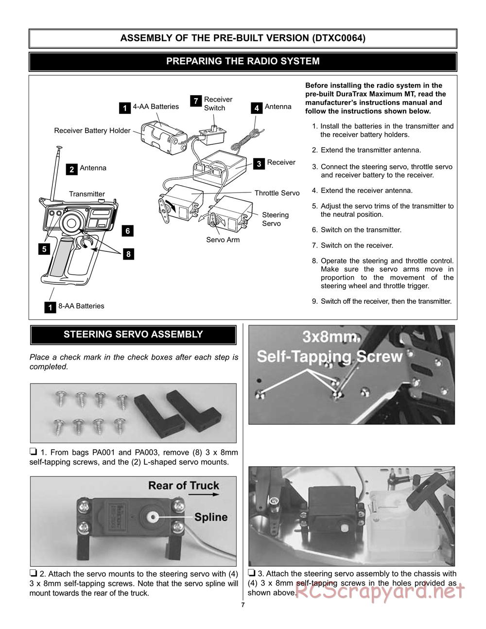 Duratrax - Maximum MT - Manual - Page 7