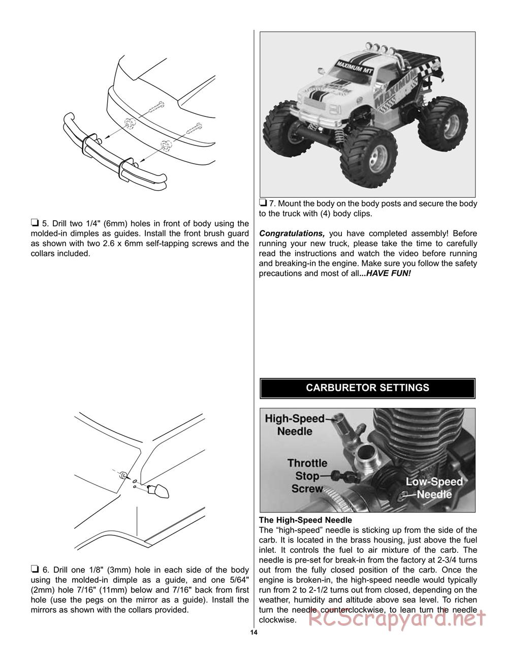 Duratrax - Maximum MT - Manual - Page 14