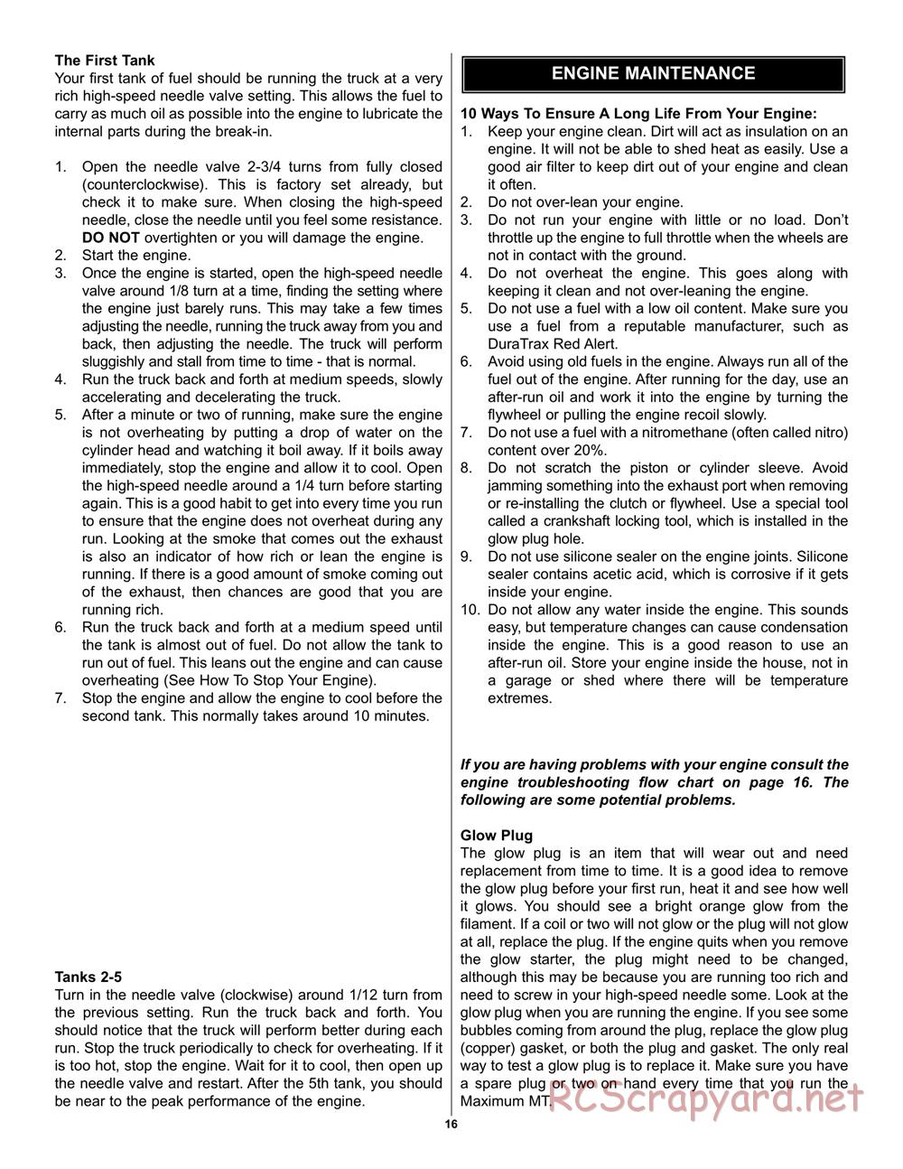 Duratrax - Maximum MT - Manual - Page 16