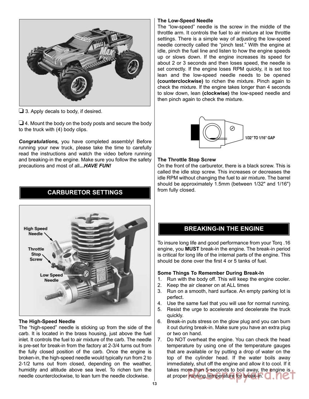 Duratrax - Maximum ST Pro - Manual - Page 13