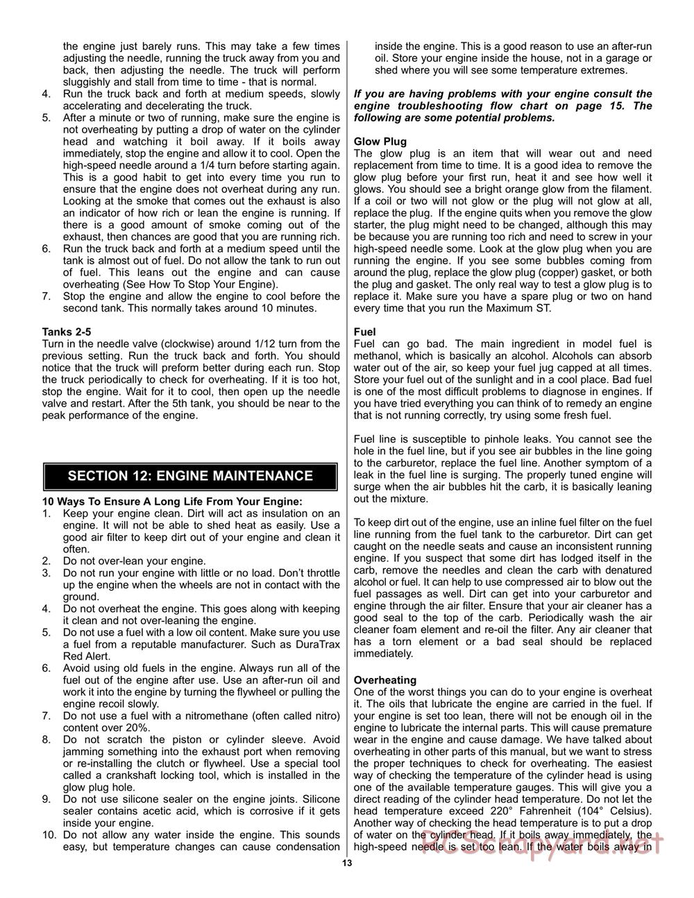 Duratrax - Maximum ST - Manual - Page 13