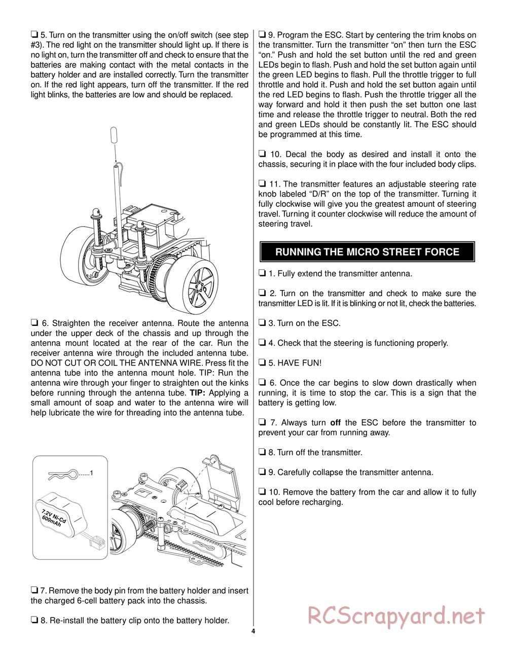 Duratrax - Micro Street Force - Manual - Page 4